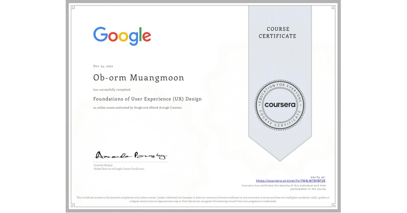 Foundations of User Experience (UX) Design ออกโดย Google